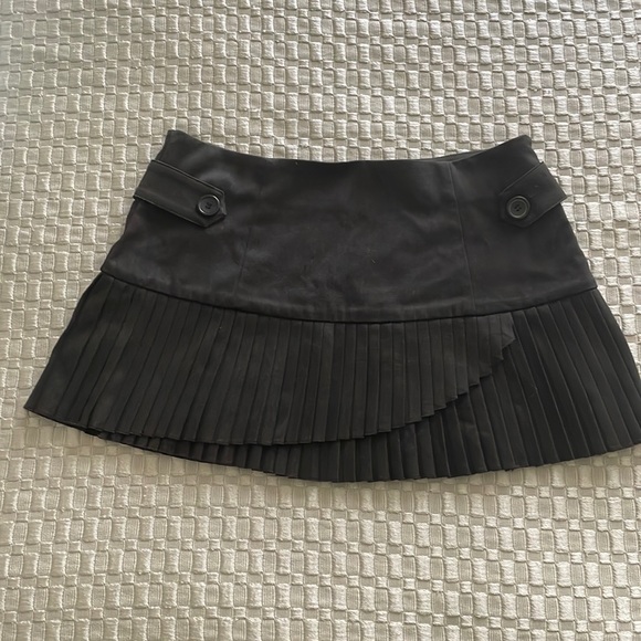 Vintage charcoal grey pleated mini skirt - Picture 1 of 14